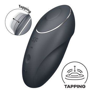 Satisfyer Tap & Climax 1 Grey Vibrating Pulsator with Finger Tapping Effect and 2 Motors