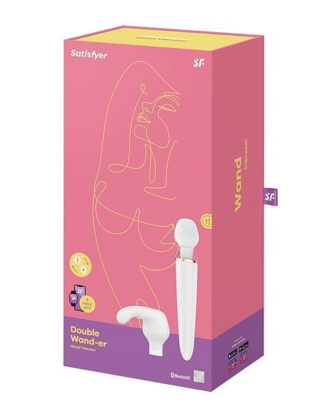 Смарт-вібромасажер зі змінною головкою Satisfyer Double Wand-er SO6135 фото