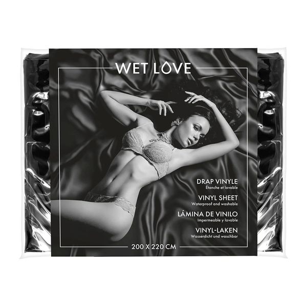 Fetish Tentation Black Vinyl Sheet 220x200, black