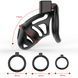 Клетка для пениса LOCKINK SEVANDA Naja-Cobra Chastity Cage Satin Black, 3 кольца разных&nbsp;размеров SX0872 фото 6