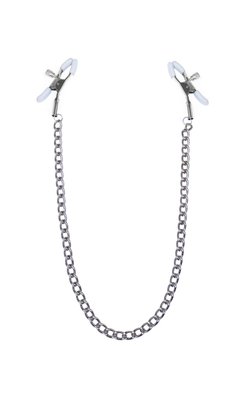 Nipple clamps with chain Feral Feelings - Nipple clamps Classic, silver/white