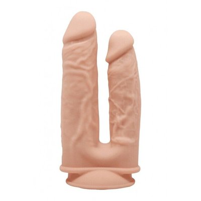 Double dildo Wooomy Ricooo, with suction cup, sizes 19x4.3 cm and 17x3.3 cm