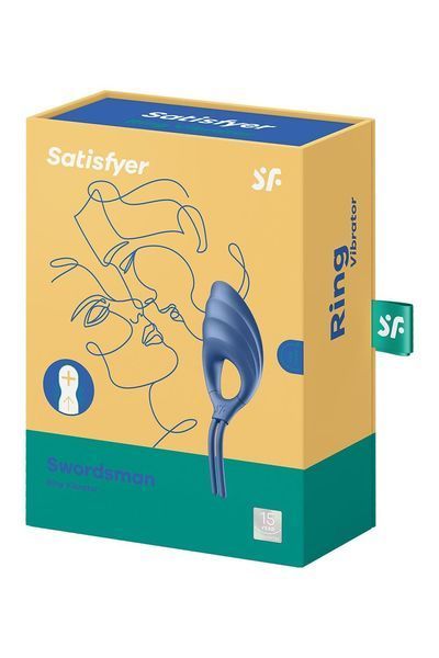 Ерекційне віброкільце-ласо Satisfyer Swordsman Blue, міцна фіксація, 10 режимів, потужний мотор SO6281 фото