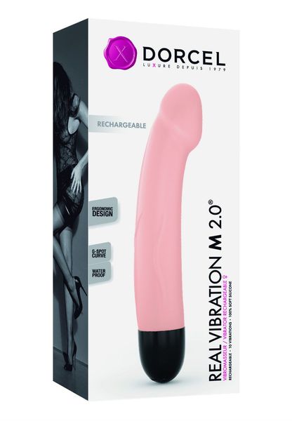 Vibrator Dorcel Real Vibration M Flesh 2.0, diameter 3.7cm, rechargeable, for G-spot