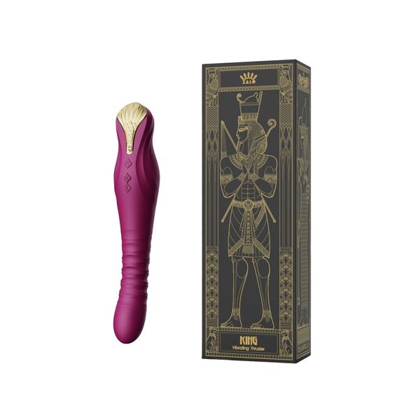 Zalo King Velvet Purple Smart Pulsator Vibrator with Swarovski Crystal