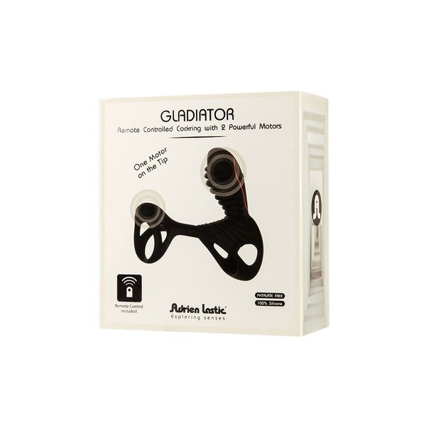 Adrien Lastic Gladiator Vibrating Cock Ring Sleeve with LRS remote, clitoral and G-spot stimulation, 2 motors