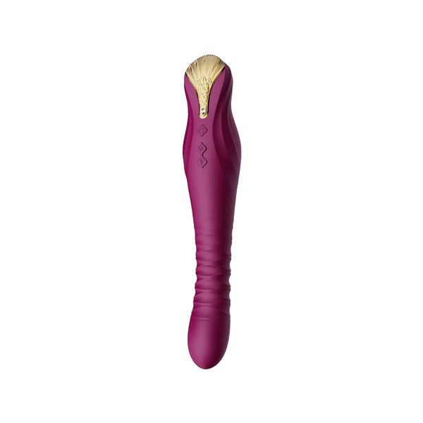 Zalo King Velvet Purple Smart Pulsator Vibrator with Swarovski Crystal