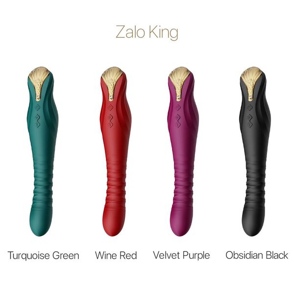 Zalo King Velvet Purple Smart Pulsator Vibrator with Swarovski Crystal