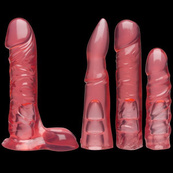 Набор для страпона Doc Johnson Vac-U-Lock Crystal Jellies Set, диаметр 3,8см, 2&times;4,5см, 5,1см SO1989 фото