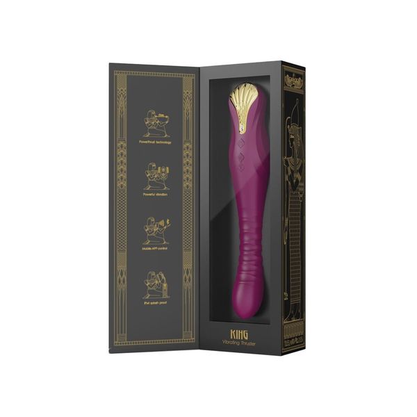 Zalo King Velvet Purple Smart Pulsator Vibrator with Swarovski Crystal