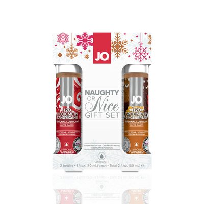 System JO Naughty or Nice Gift Set lubricant set – Candy Cane & Gingerbread (2×30 ml)