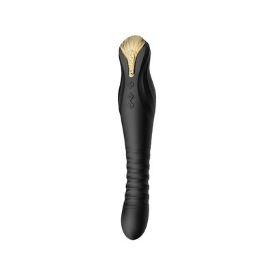 Zalo King Obsidian Black Smart Pulsator Vibrator with Swarovski Crystal