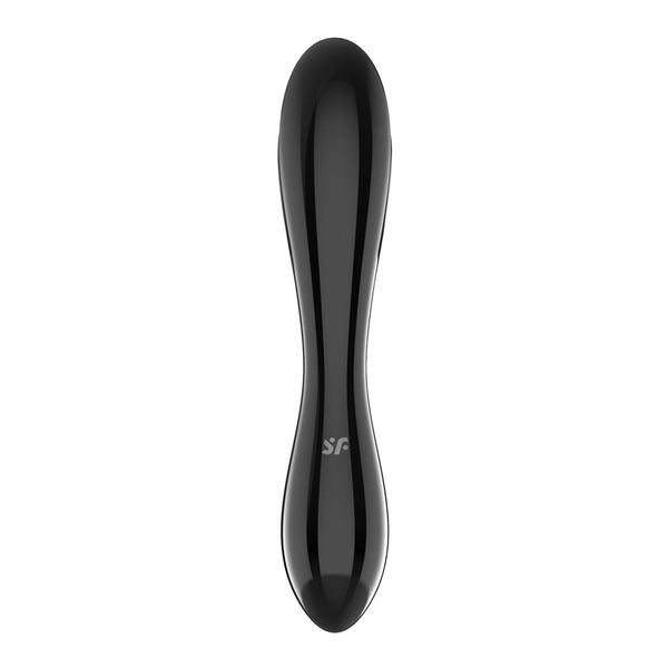 Двосторонній скляний дилдо Satisfyer Dazzling Crystal 1 Black, дуже міцний, без стопера SO8786 фото