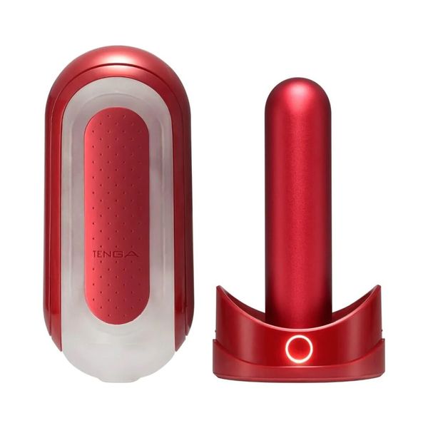 Masturbator set with warmer Tenga Flip Zero Red + Flip Warmer