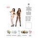 Passion BS008 white bodystocking, jumpsuit, imitation stockings and belt, White