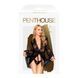 Penthouse Hypnotic Power Black S/L Negligee, Panty, and Bralette Set, Black