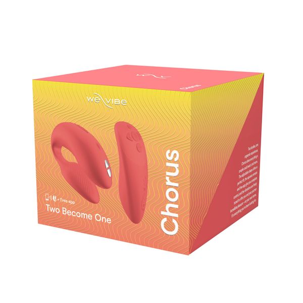 Smart couple's vibrator We-Vibe Chorus Crave Coral, touch-sensitive vibration control via remote squeeze