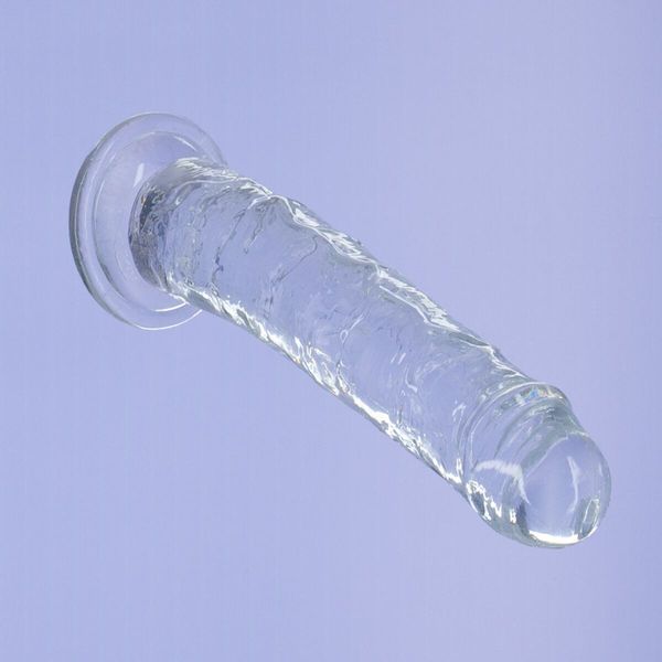 Transparent dildo ADDICTION Vertical Dong 8″, suction cup, diameter 3.8 cm, vibrating bullet included