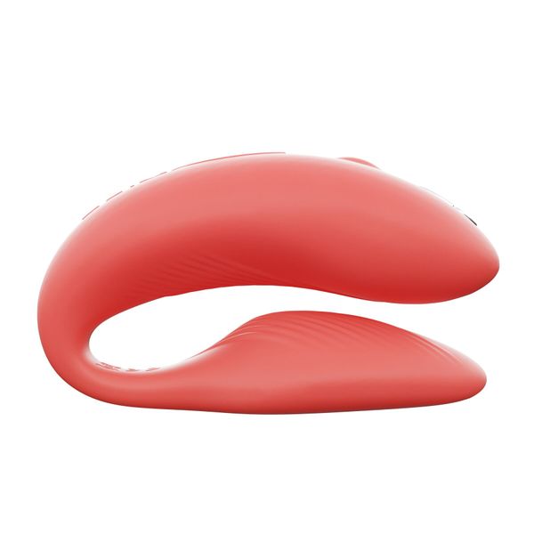 Smart couple's vibrator We-Vibe Chorus Crave Coral, touch-sensitive vibration control via remote squeeze