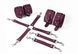 Feral Feelings BDSM Kit 3 Burgundy, handcuffs, leggings, and cross guard