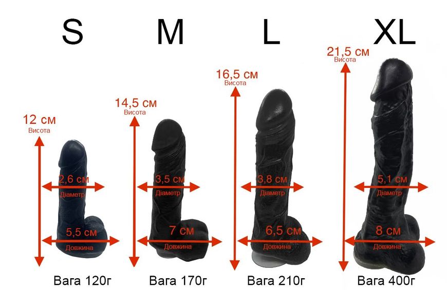 Craft soap-dildo with suction cup Pure Pleasure Black size L, natural