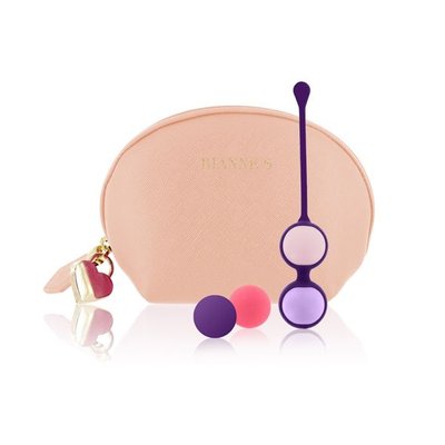 Rianne S Pussy Playballs Nude Vaginal Balls Set, 15g, 25g, 35g, 55g, Monolithic, Cosmetic Bag