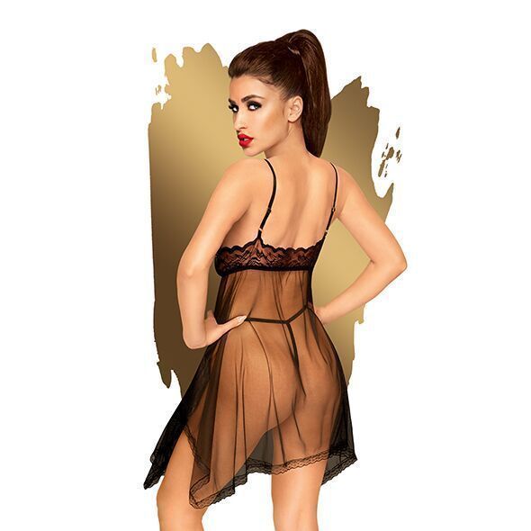 Бебі-дол з ажурним бралетом та асиметричним подолом Penthouse - Naughty Doll Black S/M SO9598 фото