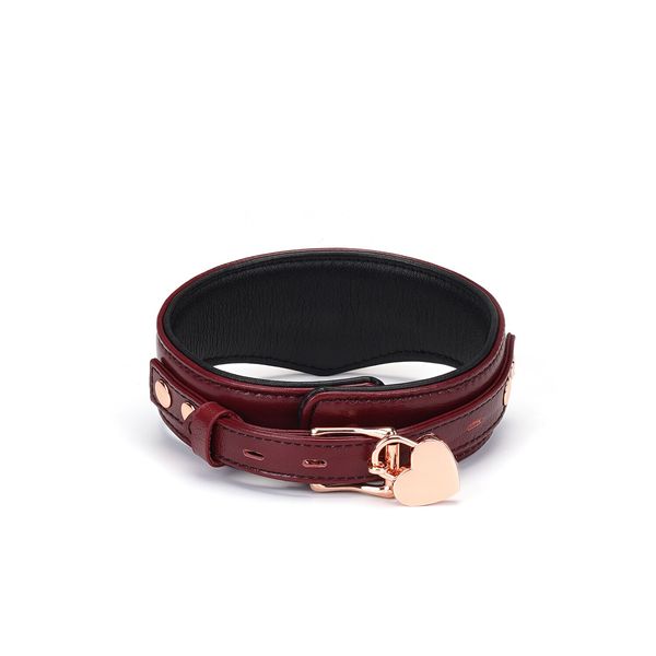 Liebe Seele Wine Red Curved Collar with Leash