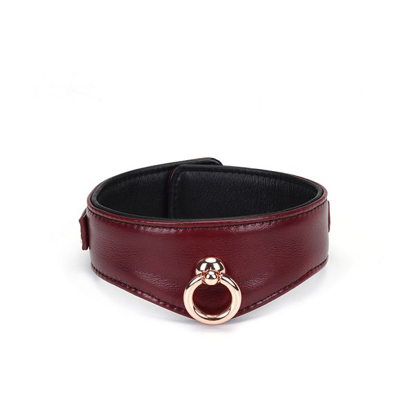 Liebe Seele Wine Red Curved Collar with Leash