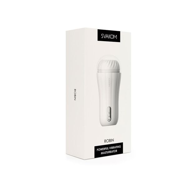 Vibrating masturbator Svakom Robin White, ultra-soft sleeve, Boost function, LED screen