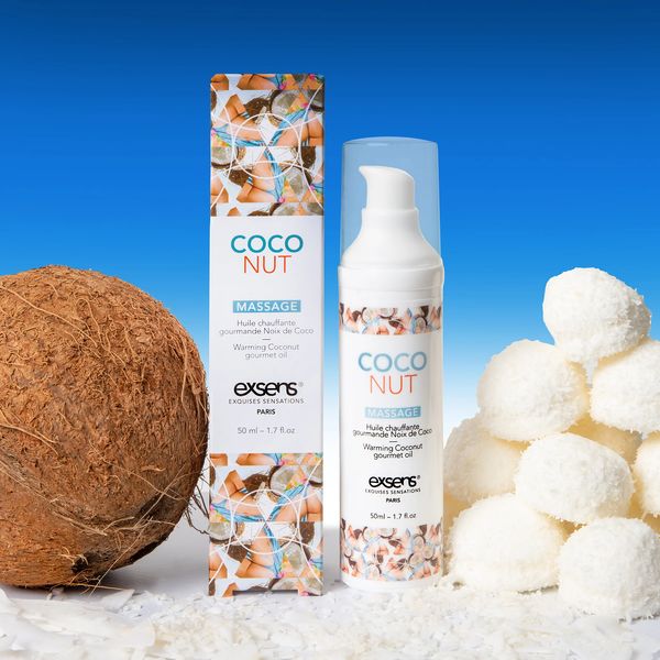 Масажна олія EXSENS Coconut 50 мл розігріває, без цукру, без парабенів, їстівне SO2358 фото