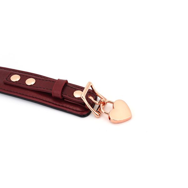 Liebe Seele Wine Red Curved Collar with Leash