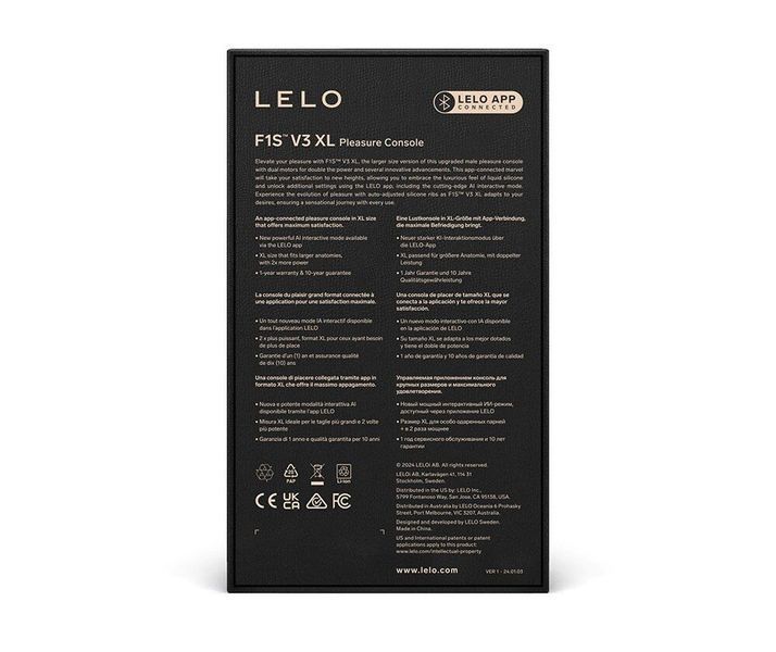 LELO F1S V3 XL Teal Smart Masturbator, Large, 2 Motors, 8 Modes, Sound Wave Stimulation