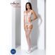 Passion BS066 One Size White Bodystocking Jumpsuit with Faux Stockings and Garter Belt, White
