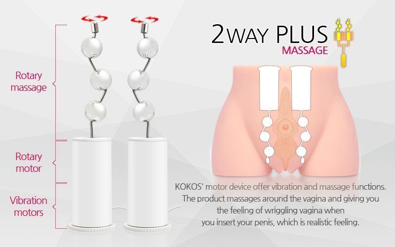 Мастурбатор-півторс Kokos Cherry 2WayPlus з вібрацією і масажем, два входи: вагіна і попка SO2484 фото