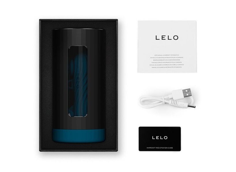 LELO F1S V3 XL Teal Smart Masturbator, Large, 2 Motors, 8 Modes, Sound Wave Stimulation