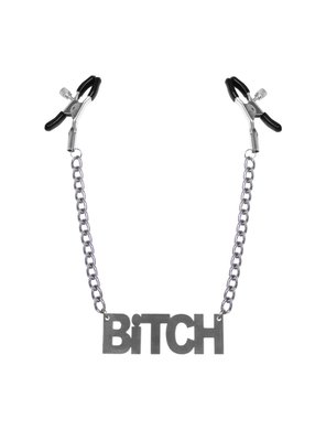 Nipple clamps Bitch, Feral Feelings - Nipple clamps Bitch, silver/black