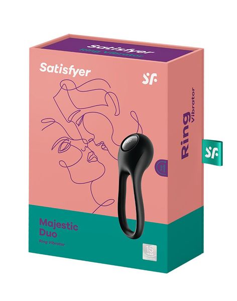 Ерекційне кільце з вібрацією Satisfyer Majestic Duo для члена та мошонки SO5546 фото