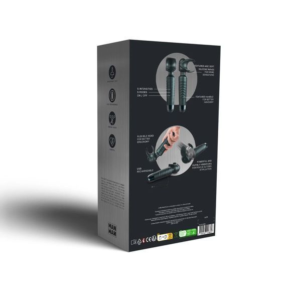 Manwan MAN.WAND EVO Pine Gray Vibrating Masturbator, Great for Couples, Vibrating Blowjob