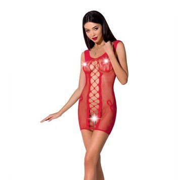 Passion BS073 red revealing mesh dress