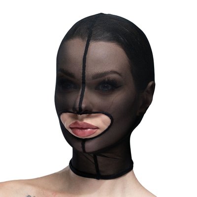 Mesh mask with open mouth Feral Feelings - Hood Mask Black