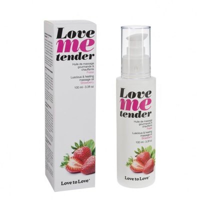 Love To Love - Love Me Tender Massage Oil, Strawberry (100 ml), strawberry scent, paraben-free