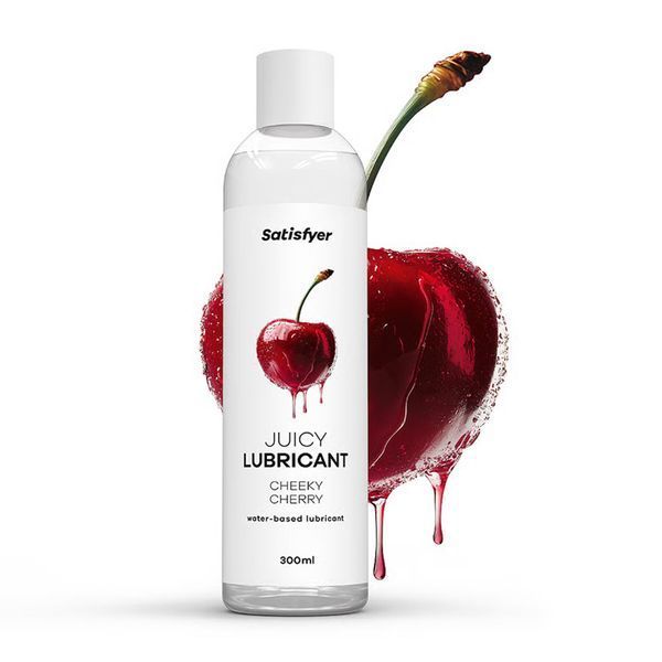 Лубрикант на водній основі Satisfyer Juicy Lubricant Cheeky Cherry water based 300 мл SX2728 фото