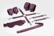 Feral Feelings BDSM Kit 5 Burgundy, handcuffs, leggings, cross guard, mask, paddle