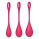 Satisfyer Yoni Power 1 Red Yoni Bead Set, diameter 2-2.5-3 cm, weight 22-46-74 g