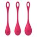 Satisfyer Yoni Power 1 Red Yoni Bead Set, diameter 2-2.5-3 cm, weight 22-46-74 g