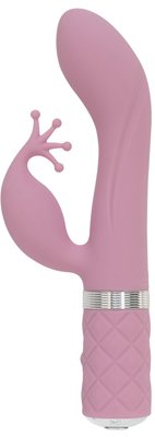 Luxurious Pillow Talk - Kinky Pink rabbit vibrator with Swarovski crystal, powerful