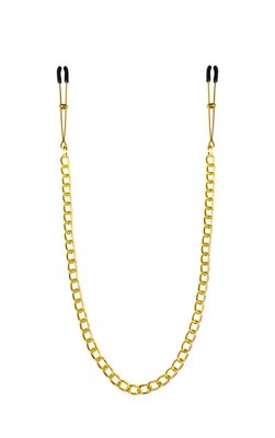 Thin nipple clamps with chain Feral Feelings - Chain Thin nipple clamps, gold/black