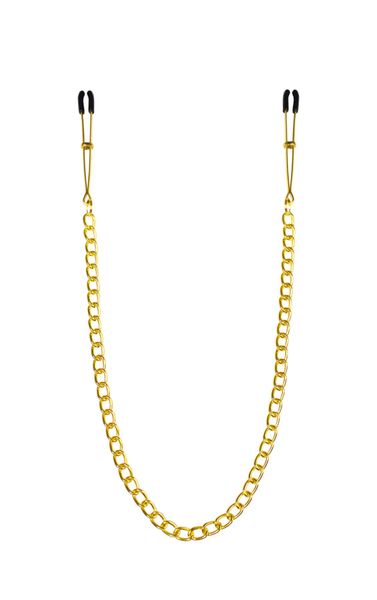 Thin nipple clamps with chain Feral Feelings - Chain Thin nipple clamps, gold/black