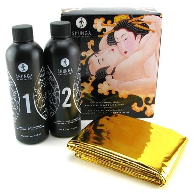 Shunga Oriental Body-to-Body NURU Massage Gel – Melon Mango (2 x 225ml) plus sheet